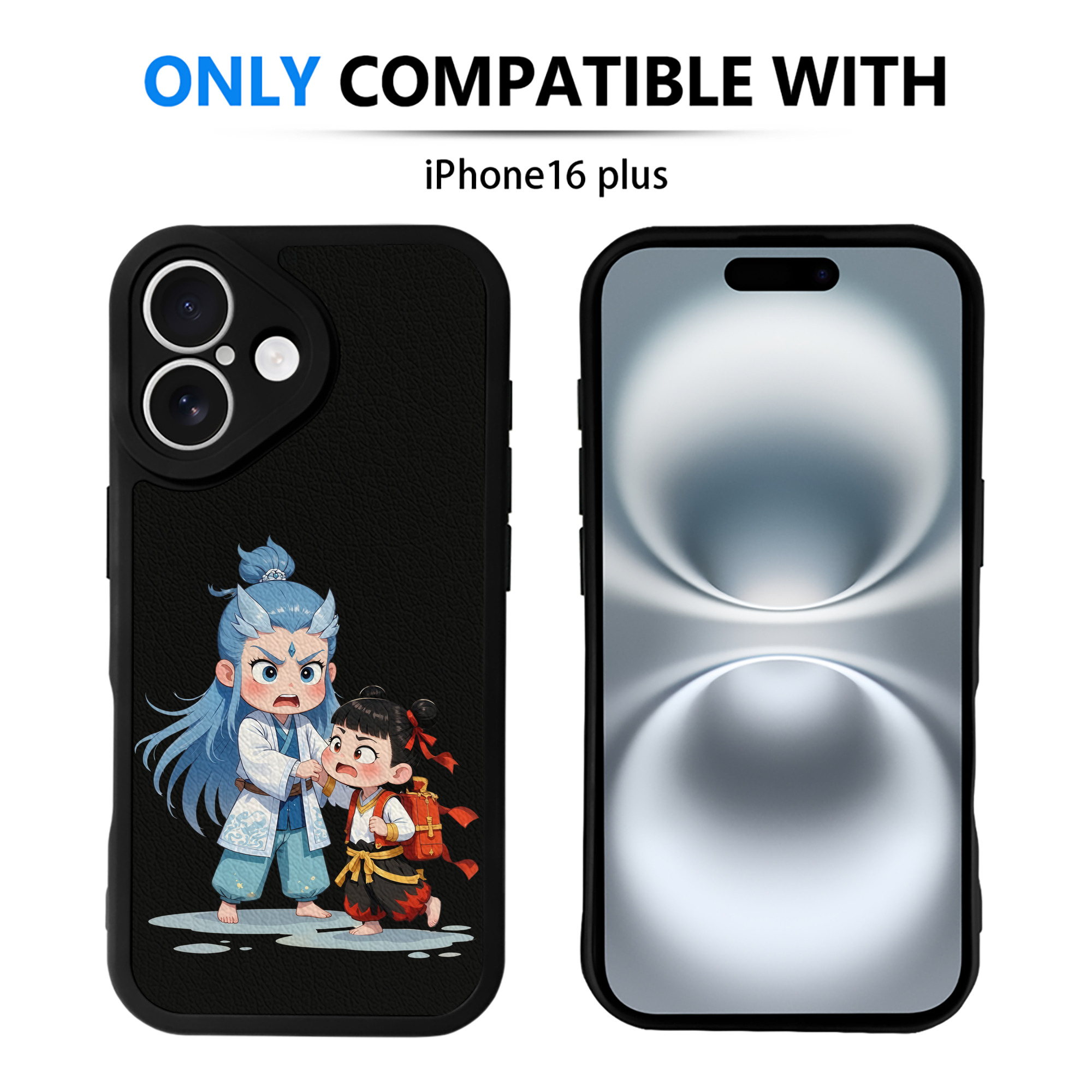 （画像用） Ne Zha 2 ナタ 魔童の大暴れ 【iPhone 16シリーズ対応】シリコンスマホケース（レザー調） 材質：シリコン